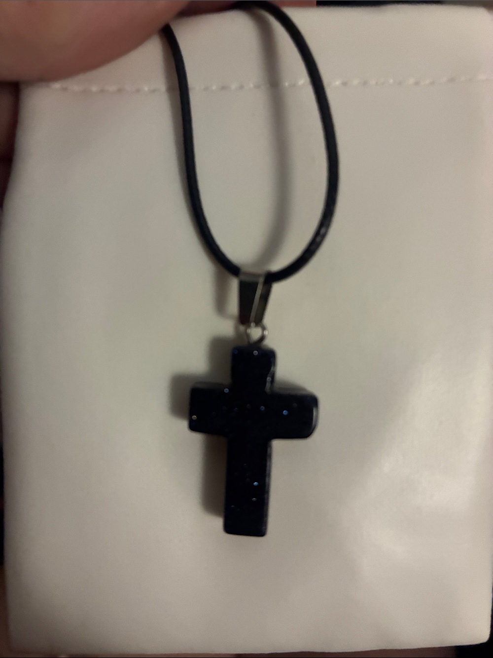 🆕 Black Sparkle Cross Pendant Necklace